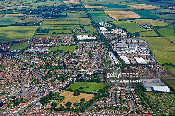 aerial view of thame in oxfordshire - oxford england stock pictures, royalty-free photos & images