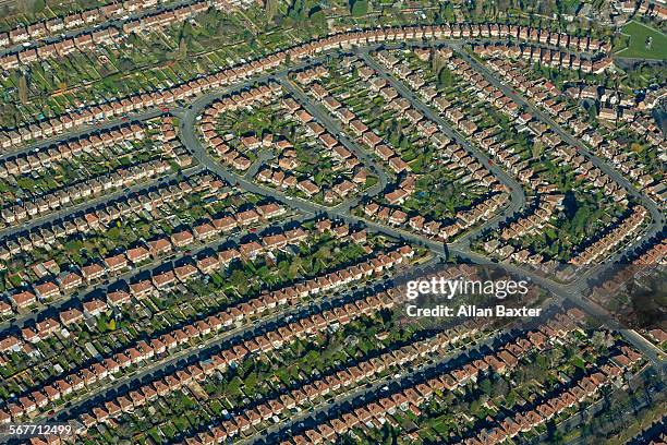aerial view beechdale suburb of nottinghamshire - nottingham housing stock pictures, royalty-free photos & images