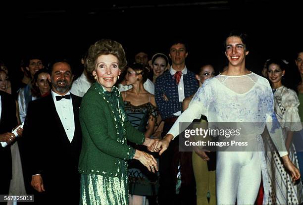 Nancy Reagan and Ron Reagan Jr. Attends the Joffrey Ballet in Lincoln Center circa 1981 in New York City.