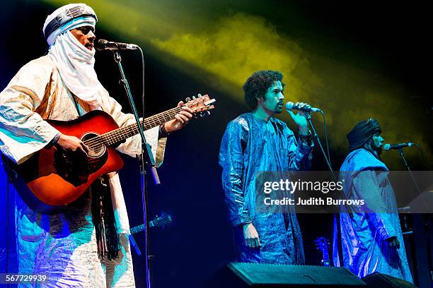 Malian Tuareg musicians Tinariwen perform at the Womad festival at Charlton Park in Wiltshire, July 2015.
