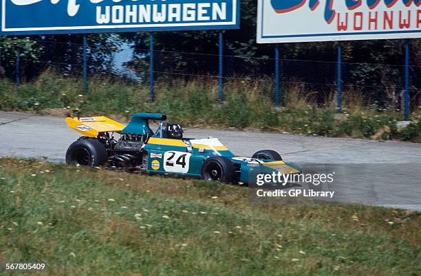 German GP, Nurburgring, 1st August 1971. Graham Hill Brabham lobster claw BT34, finished 9th.