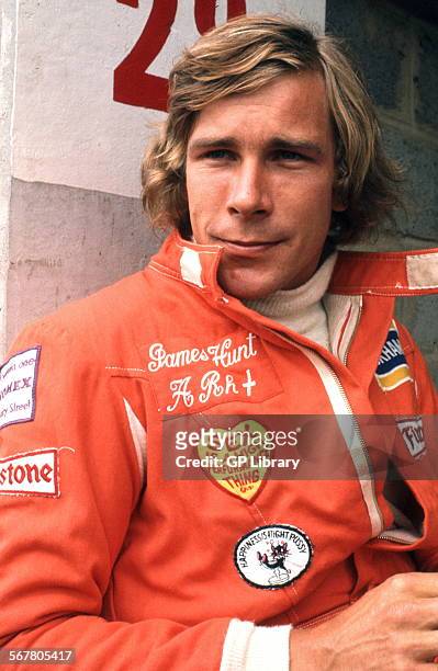 James Hunt, British racing driver who won the Formula 1 World Championship in 1976. Photographed in 1974.