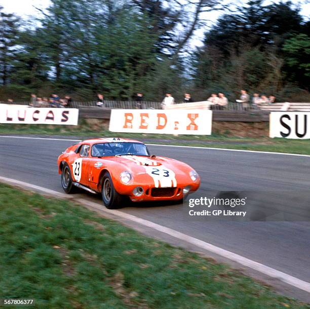 Frank Gardner in the Shelby Cobra Willment Coupe at Old Hall Corner. Tourist Trophy, Oulton Park, England, 1 May 1965.
