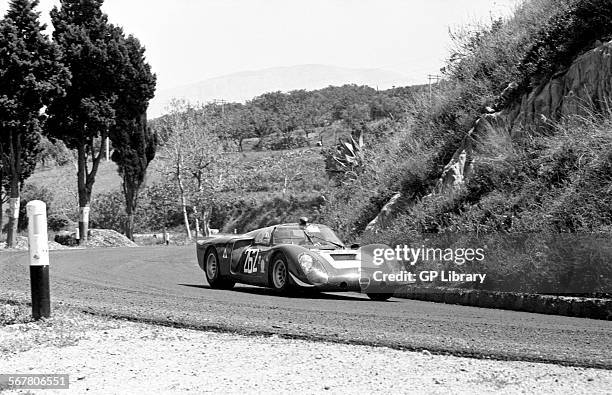 Nino Vaccarella-Andrea de Adamich works Alfa Romeo T33, finished 39th in the Targa Florio, Sicily, 4 April 1969.