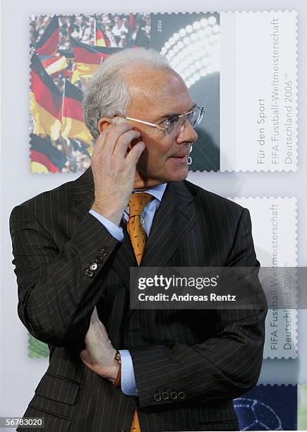 Franz Beckenbauer President of the Local Organising Committee for the FIFA World Cup Germany 2006 attends a presentation of Sport 2006 special...