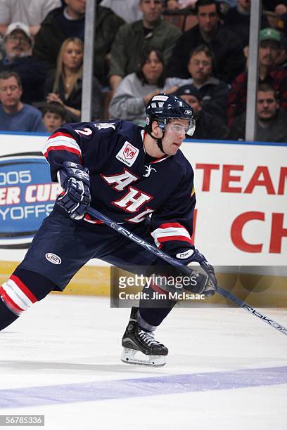 American professional hockey player Keith Ballard, defenseman for Planet USA, on the ice in a game with the Canadian All-Stars during the 2005 Dodge...