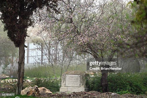 Muslim grave lies weathered by time outside the fence of the Museum of Tolerance being built by the Simon Wiesenthal Centre February 8, 2006 in...