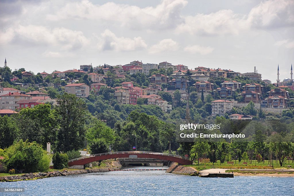 Pedestrian village on kucuksu creek,bosphorus