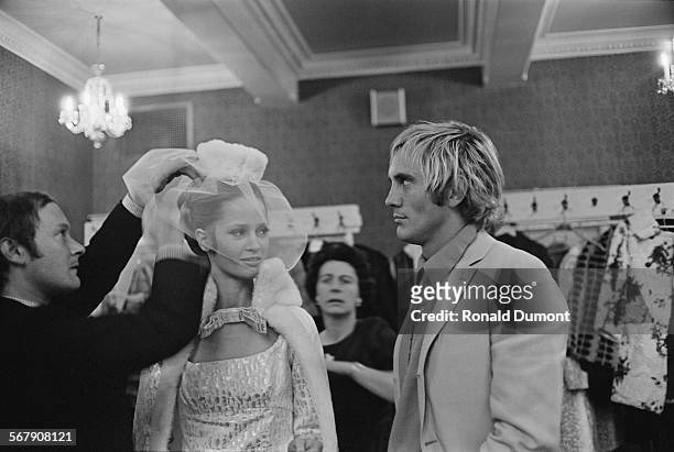 Fashion model Celia Hammond and English actor Terence Stamp, 1967.