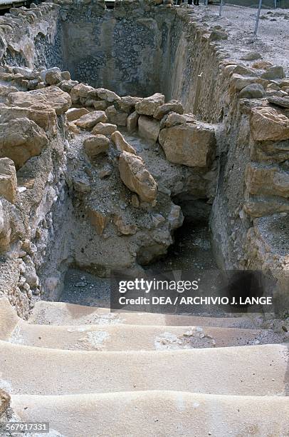 Steps, ancient Essene settlement at Qumran, Israel.