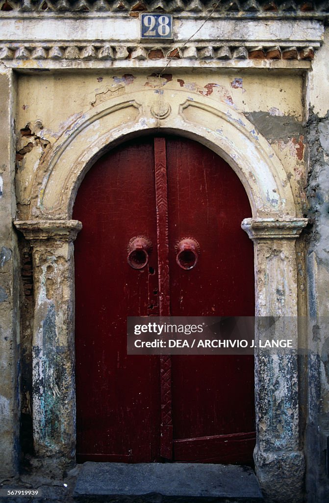 Door of a house in the old town, Annaba...