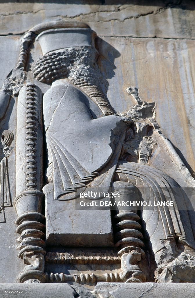 King Darius I, bas-relief, Persepolis...