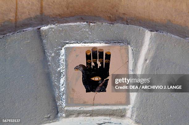 Tile with Hand of Miriam or of Fatima , Kasbah of Algiers , Algeria.