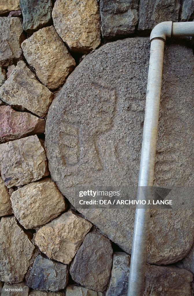 Stone with Sabaean alphabet inscriptions...