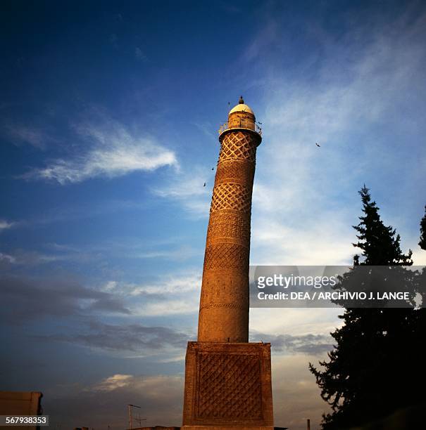 Alhadba Bent minaret, 1170-1172, Great mosque at Nur al-Din, Mosul, partially destroyed in 2015, Iraq, 12th century.