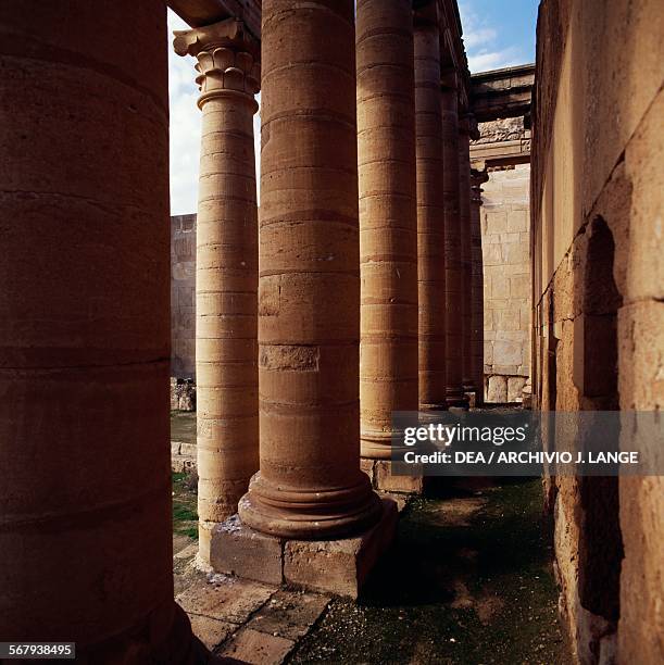 Columns, ruins of the city of Hatra . Iraq, 3rd century BC.