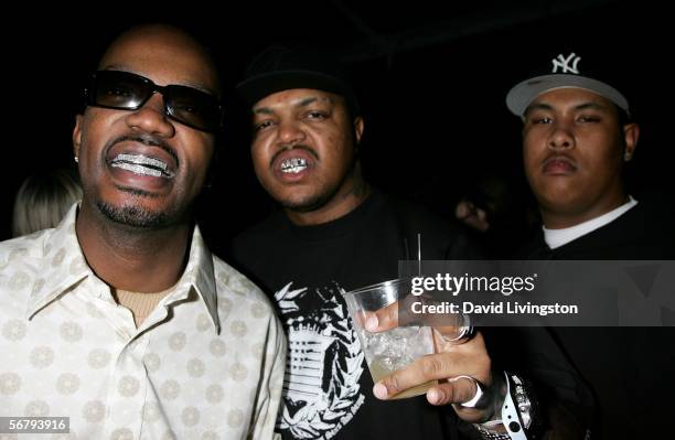 The group Three 6 Mafia attend the William Morris Agency Grammy Party on February 8, 2006 in Beverly Hills, California.