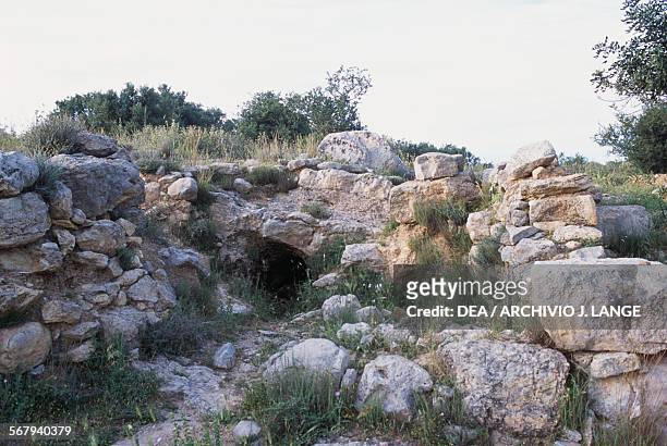 Remains of the ancient settlement of Stylos, Crete, Greece. Minoan civilisation, 14th-11th century BC.