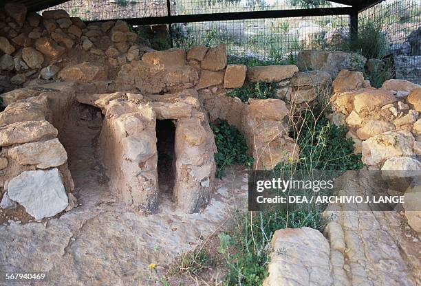 Remains of the ancient settlement of Stylos, Crete, Greece. Minoan civilisation, 14th-11th century BC.