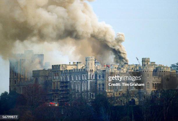 Windsor Castle on fire.