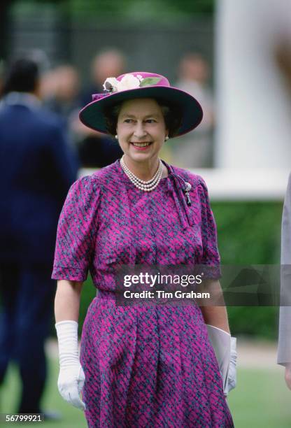 Queen Elizabeth II during a visit to Hong Kong.