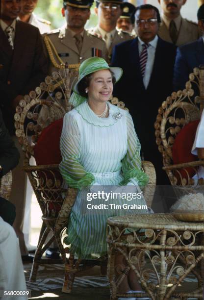 Queen Elizabeth II during a visit to Bangladesh.