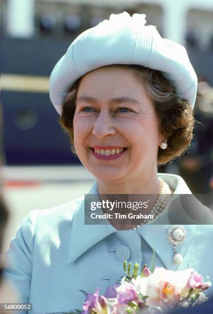 Queen Elizabeth II in Bahrain during a tour of the Gulf in mid-February of 1979.