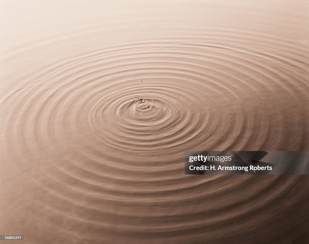 Concentric rings on water