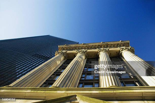 low angle view of columns of a building, old courthouse, boston, massachusetts, usa - new england council stock pictures, royalty-free photos & images