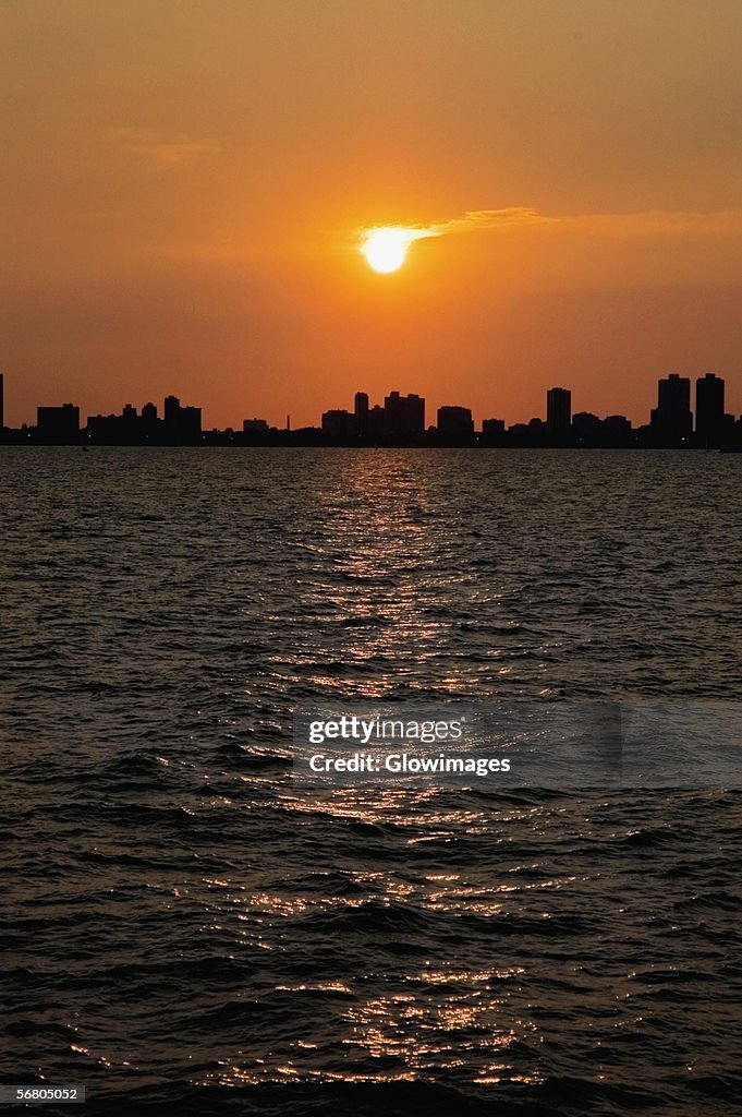 Sunset over the sea, Chicago, Illinois, USA