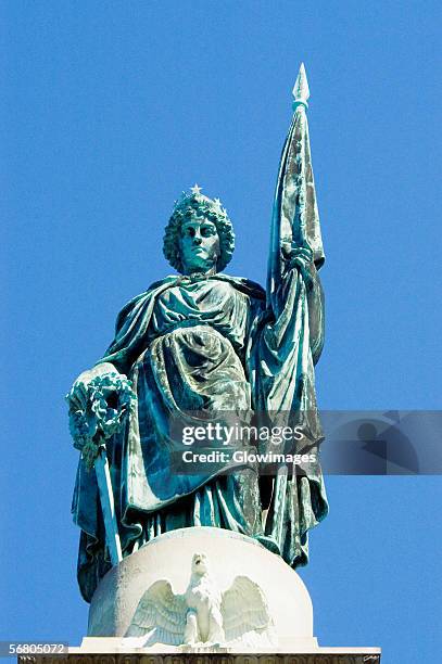 low angle view of a statue, boston, massachusetts, usa - boston common stock pictures, royalty-free photos & images