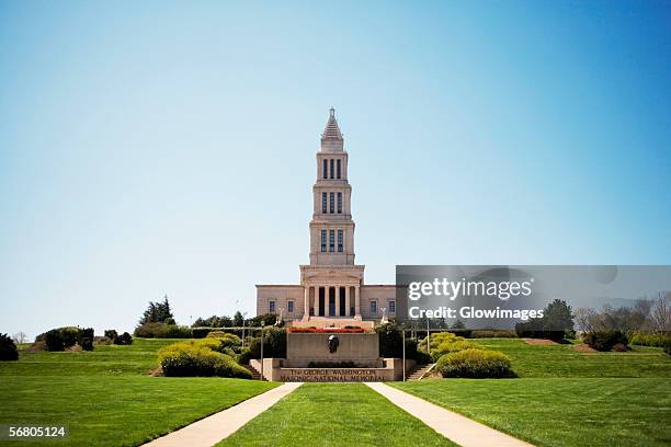 facade of george washington masonic national memorial, alexandria, virginia, usa - alexandria virginia stock pictures, royalty-free photos & images