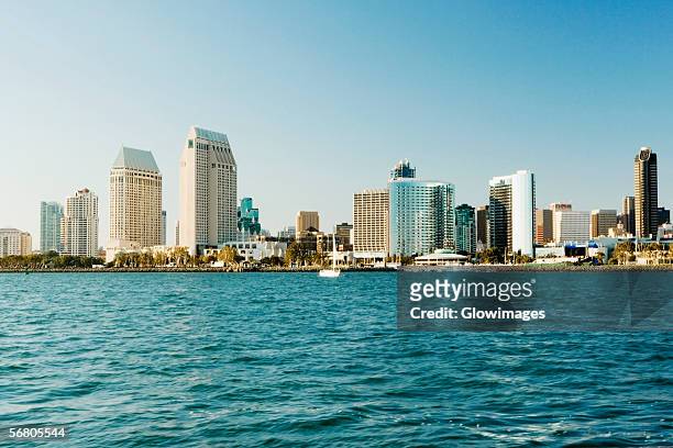 panoramic view of downtown san diego from coronado island, san diego, california, usa - san diego stock pictures, royalty-free photos & images