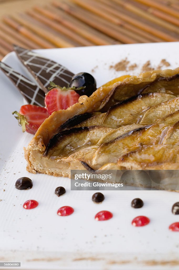 Close-up of a pie in a plate