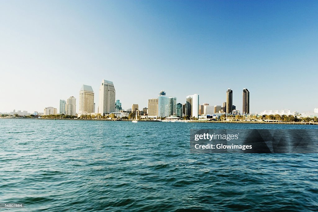 Panoramic view of downtown San Diego from Coronado Island, San Diego, California, USA