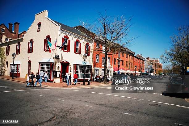 building along the street, old town, alexandria, virginia, usa - alexandria va stock pictures, royalty-free photos & images