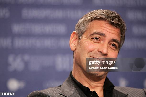 Actor George Clooney attends the press conferencel for "Syriana" as part of the 56th Berlin International Film Festival on February 10, 2006 in...