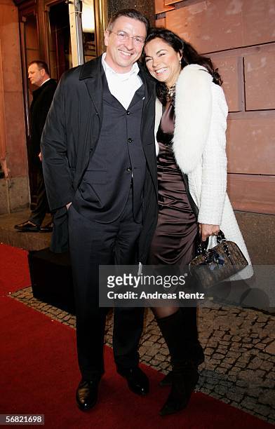 Anna von Griesheim and Andreas Marx attend the People' s Night party of the 56th annual International Film Festival at Borchardt restaurant on...