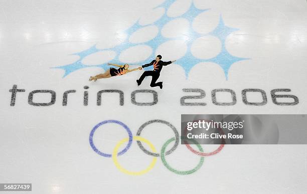 Diana Rennik and Aleksei Saks of Estonia compete in the Pairs Short Program Figure Skating event during Day 1 of the Turin 2006 Winter Olympic Games...