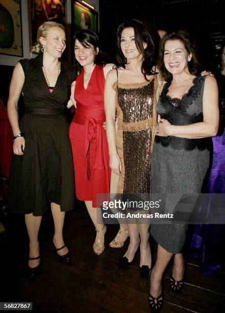 Katja Riemann, Jasmin Tabatabai, Iris Berben and Hannelore Elsner attend the 'Elementary Particles' premiere party at the China Club at the Adlon...