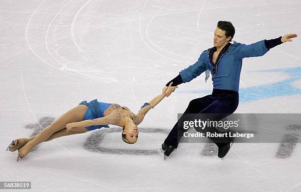 Valerie Marcoux and Craig Buntin of Canada compete in the Pairs Free Skating Figure Skating during Day 3 of the Turin 2006 Winter Olympic Games on...