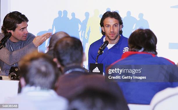 Alessandro Del Piero attends a pressconference during the Major adidas +F50 Tunit Launch Event on February 13, 2006 in Munich.