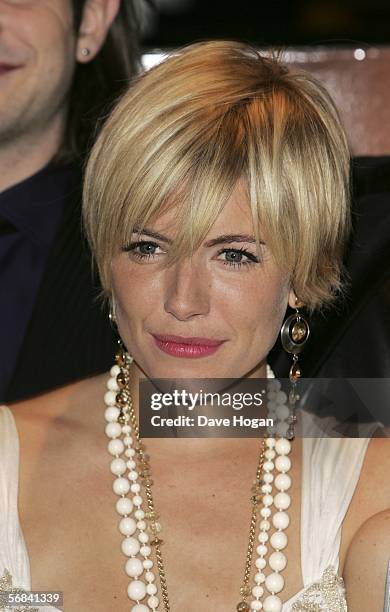 Actress Sienna Miller arrives at the UK premiere of "Casanova" at Vue West End February 13, 2006 in London, England.