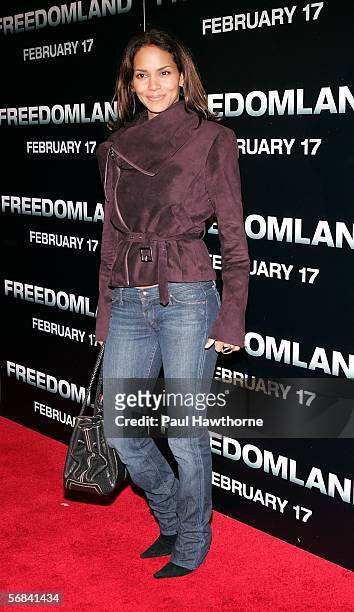 Actress Halle Berry attends the New York Premiere of Freedomland at the Loews Lincoln Center theatre on February 13, 2006 in New York City.