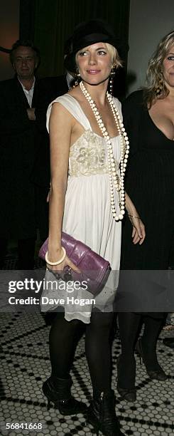 Actress Sienna Miller attends the aftershow party following the UK premiere of "Casanova," at Luciano February 13, 2006 in London, England.