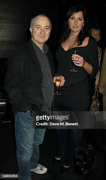 Tony Robinson with partner Louise Hobbs attend the after show party following the Albery Theatre press night for new stage production Blackbird, at...