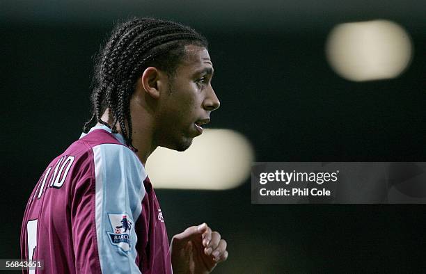 Anton Ferdinand of West Ham United looks on during the Barclays Premiership match between West Ham United and Birmingham City at Upton Park on...