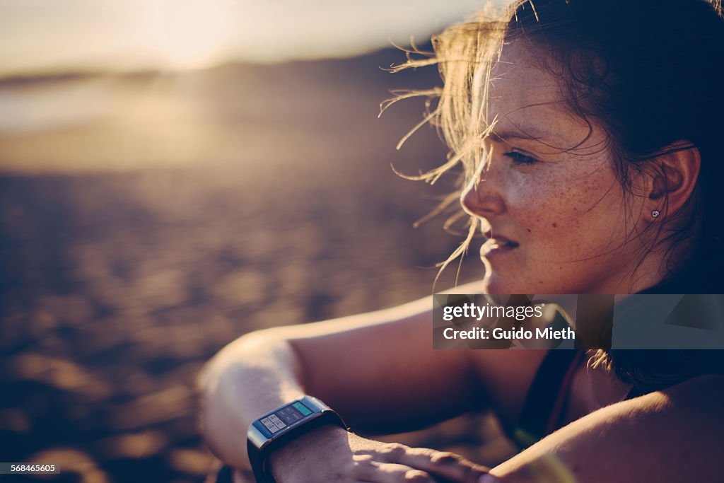 Woman with smartwatch