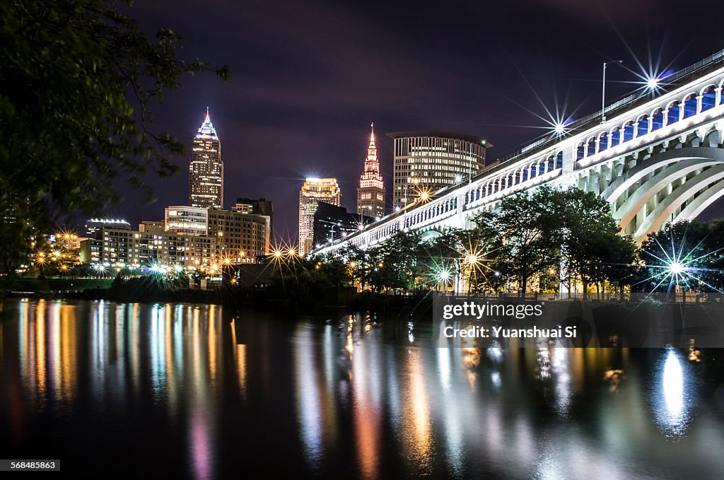 Cleveland at night