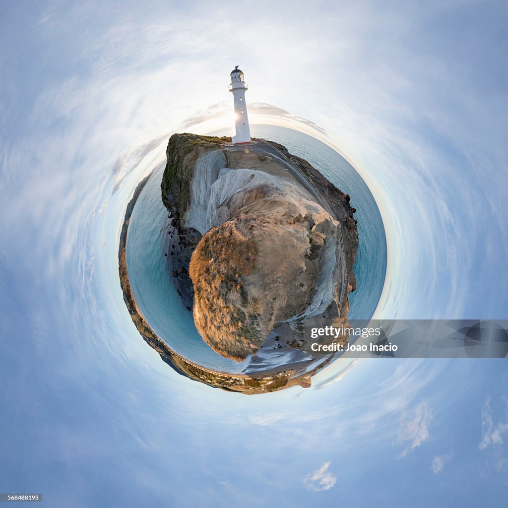 Little planet effect - Castlepoint lighthouse